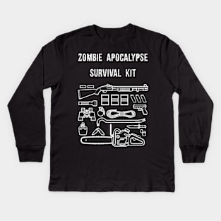 Zombie Apocalypse Survival Kit Kids Long Sleeve T-Shirt